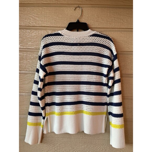 Kerri Rosenthal womens Smiley Face Cotton Open Knit Pullover Sweater size Large - Picture 2 of 5